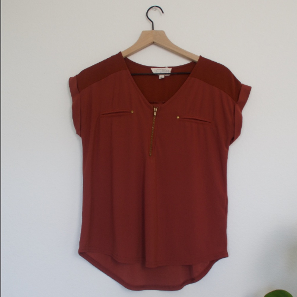 Red burnt Sienna shirt blouse size small
